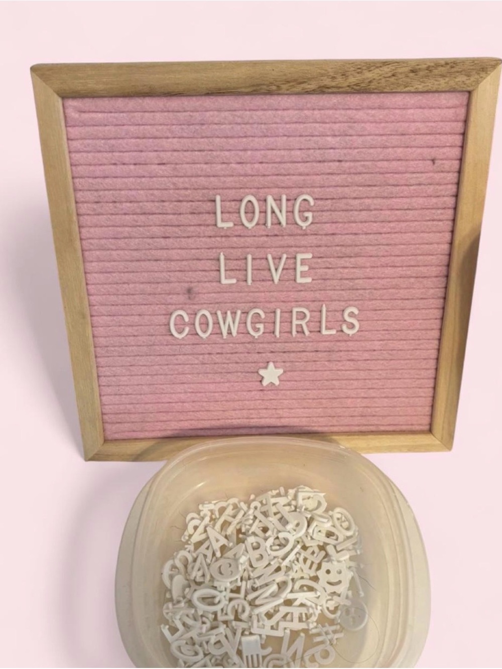 Wood Frame Pink Letter Board with White Letters - Home Message Board